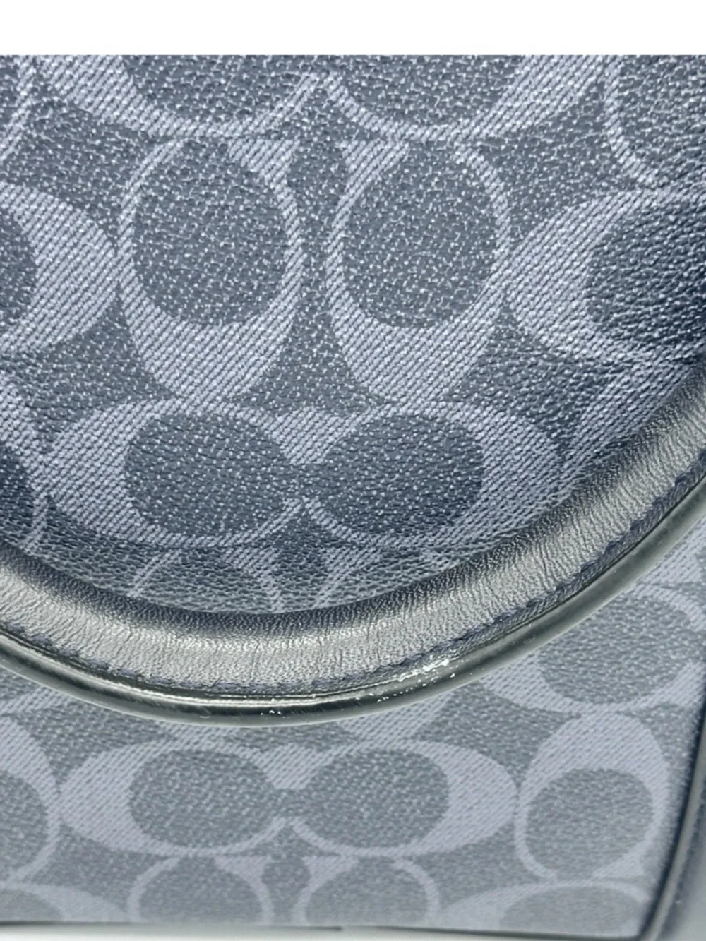 Coach Perry Slim Briefcase Laptop Bag Navy Blue Signature Coated Canvas F59057 - Picture 6 of 16